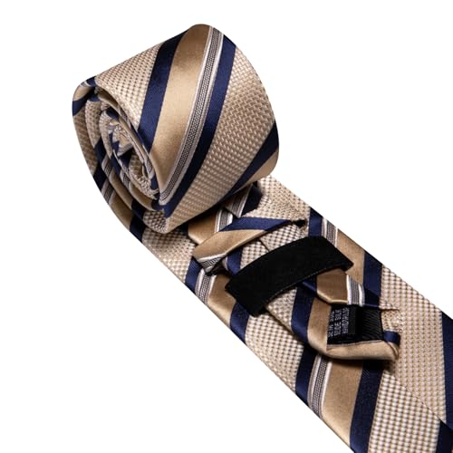 Image of Barry.Wang Mens Tie Set Plaid Check Neckties Formal Business Wedding Luxury Pocket Square Cufflinks