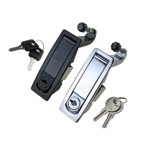CHMIFTNX 1 pcs Zinc Alloy Flat Lock Button Spring Mechanism Lock for Industrial Machinery Equipment Cabinet Doors and Electrical Boxes(Glossy with Lock)