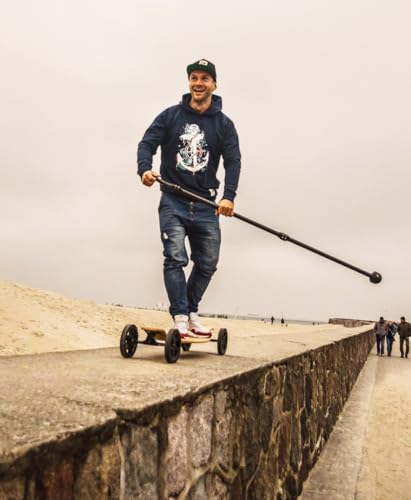 Offroad-Longboard Onda Longa von Onda Motion - 107 cm x 27 cm - Allterrain - Longboarding - Landpaddling (Longboard mit Aluminium-Landpaddling-Stick)