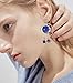 SAILIMUE 5 Pairs Enamel Moon Star Earth Planet Earrings Set Asymmetric Long Pendant Hook Dangle Stud Earrings for Women
