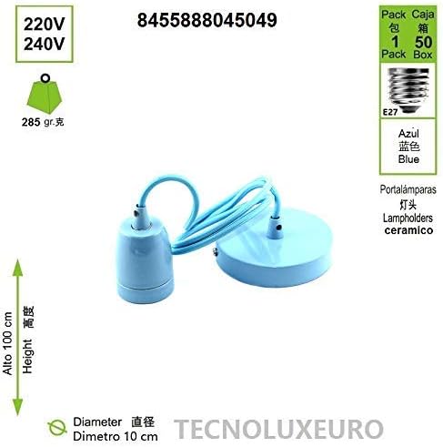 TECNOLUX EURO Lamphouder keramiek hanglamp met 1 m kabel verstelbaar voor E27 fitting photo 2