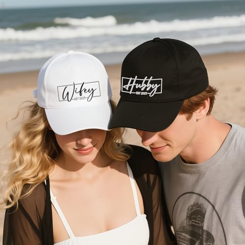 Mr & Mrs Travel Gift Set – Honeymoon Luggage Tags, Hubby & Wifey Hats, Tote Bag – Wedding, Bridal Shower, Newlywed Gifts4