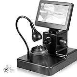 4.3 inch LCD Digital Microscope, Rechargeable Portable Lab Soldering Coin Microscope, 50-1000X Pro Diamond Tester with Multi-Angle LED Fill Light for Diamond Laser Inscription Girdle Viewer Jewelers