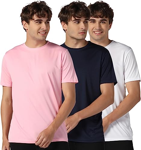 Image of INKKR Men's Short Sleeve Round Neck Dry Fit Multicolor T-Shirt Combo