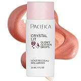 Pacifica Crystal Lit Glowy Glisten Drops – Face Makeup - Shimmery Multi-Use Liquid Blush/Highlighter for Radiant, Dewy Cheeks Luminous Glow Clean Beauty Vegan & Cruelty-Free Dermatologist Tested