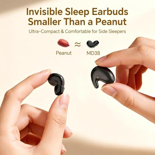 Xmenha Flat Sleep Mini Invisible Small Tiny Earbuds Wireless Bluetooth Ear Buds for Sleeping Headphones Micro Smallest Discreet Sleep Earbuds Earphones for Side Sleepers, Small Ears Canals Women, Work by Xmenha - Image 2
