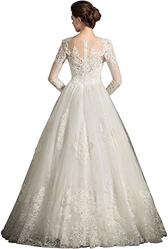 Tsbridal Long Sleeves Bohemian Wedding Dress For Bridal Ball Gown Lace Wedding Dresses015-W14 #TOP1