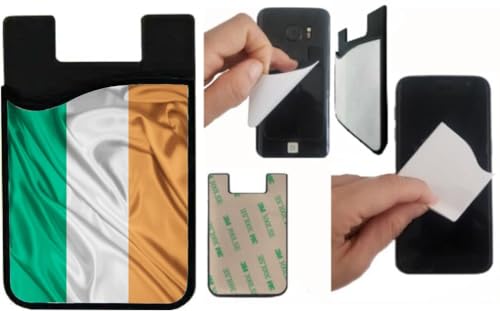 Ireland Flag Design - Adhesive Phone Wallet - Stick-on ID Card Holder for iPhone/Galaxy/Google Android Cases