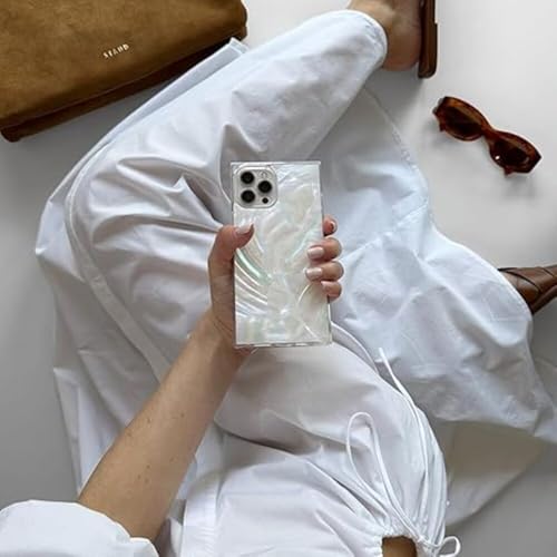 Flaunt Official Square Protective Case - Compatible with iPhone 15 Pro - Compatible with MagSafe - Drop-Tested & Shockproof - The Official Square Phone Case (Geo White Mother of Pearl) by FLAUNT - Used condition - Image 2