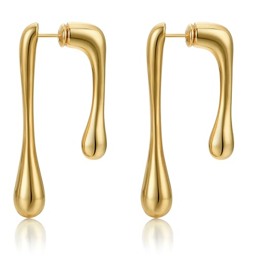 14K Gold Plated Earrings for Women Girls Dainty Pendant Earrings with 925 Sterling Silver Post Jewelry Gifts