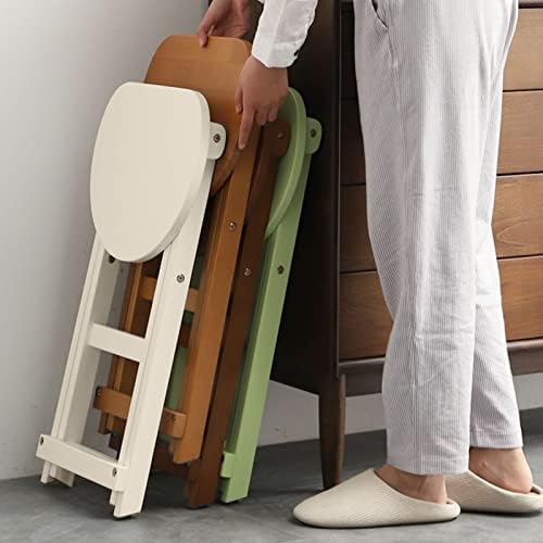 Solid Wood Folding Ladder Chair - Multi-Functional Folding Stool for Adults, Ideal for Kitchen, Garden, Bathroom, and Home Storage Solutions.