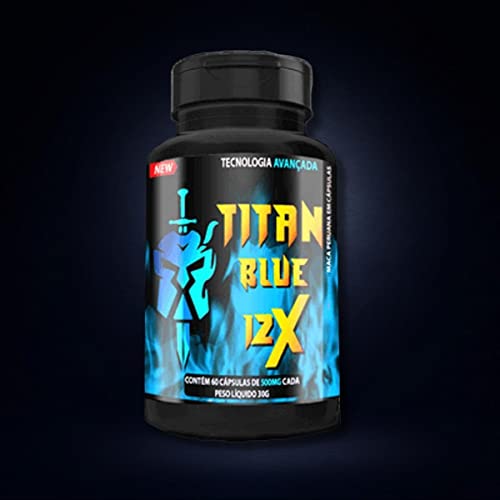 Titan Blue 12x Cápsulas Energético Natural Rico Nutrientes