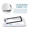 Sanyun SW601 15° Tilted Desk Speaker Stands for Compact 2''-3'' Computer PC Bookshelf Monitor Speakers, Steel Metal Base & Damping Foam Padding (Pair, White) #2