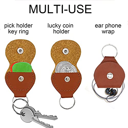 IKadiya Porte-médiators pour Guitare, Sacoche en Cuir pour Plectres Guitare(Marron) - Les Beatles, Paul McCartney, John Lennon, RIngo Starr, George Harrison IKadiya Porte-médiators pour Guitare, Sacoche en Cuir pour Plectres Guitare(Marron) – Image 7