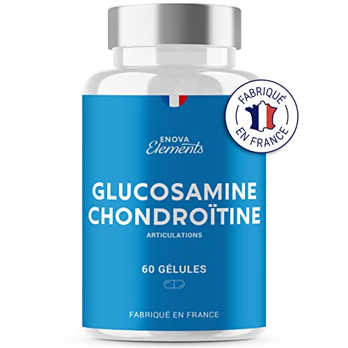 GLUCOSAMINE + CHONDROÏTINE | Articulations douloureuses, Mobilité | 60 gélules | Complement alimentaire | Fabriqué en France | Glucosamine chondroïtine