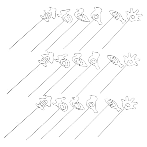 Angoily 18Pcs Decorative Metal Card Holder Clips Multi Functional Photo Memo Display Stand for Weddings DIY Projects Office and Home Decor with Unique Graphics