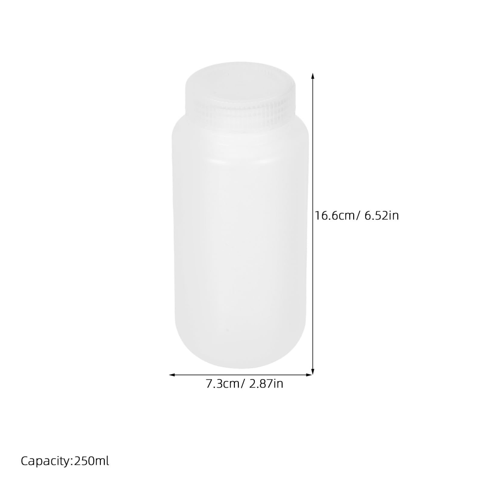 Bottiglia Reagente Bianca 500ml Hdpe a Bocca Larga 6 Pezzi