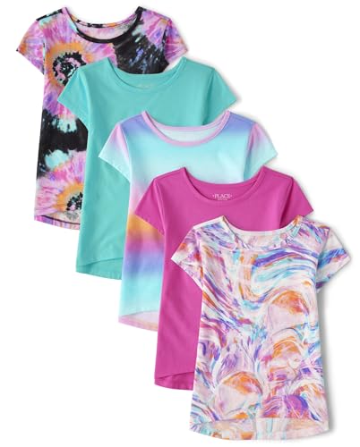 The Children's Place Girls' Short Sleeve High Low Tee 4 Pack