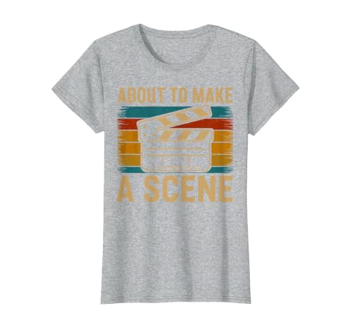 About to Make a Scene Funny Film Director Movie T-Shirt, Women, Heather Grey, Small