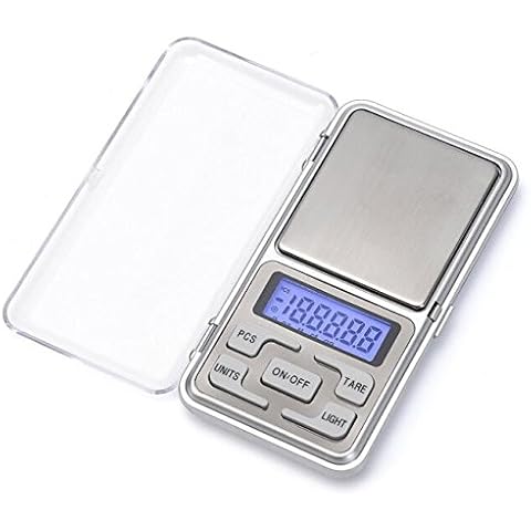 Eidyer Digital Scale, Digital Pocket Scale, LED Backlight Display,0.01-500g for Kitchen Jewellery, Drug, Tea,Yeast,Coffee,Gold, Sliver, Herb, and others, Balance Weight Gram Scales, Silve Cover