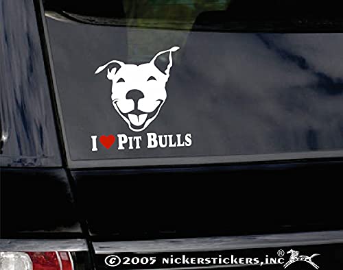 I Love Pit Bulls Terrier Dog Rescue Car Truck Window Decal Sticker By Nickerstickers® #TOP1