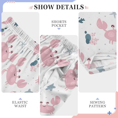 ZZXXB Lovely Sea Crab Boys Long Pants Soft Trousers Elastic Waist Kids Lounge Bottoms with Pockets S-XL4