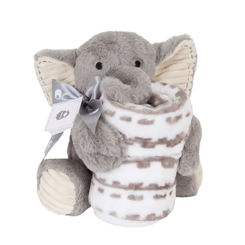Image of Lambs & Ivy Blanket & Plush Luxury Newborn Baby Gift Set - Gray Elephant
