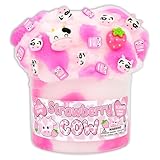 Strawberry Cow - Cloud Textured Slime - Handmade in USA - Dope Slimes - Pink - 8 fl/oz