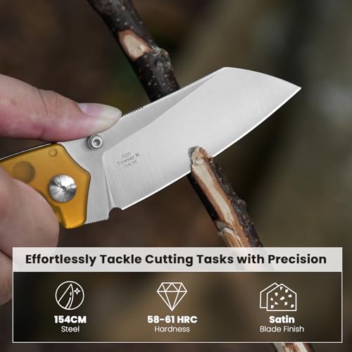 Kizer Towser K Folding Pocket Knife, 3.39" 154CM BladeSurvival Knife with Liner Lock