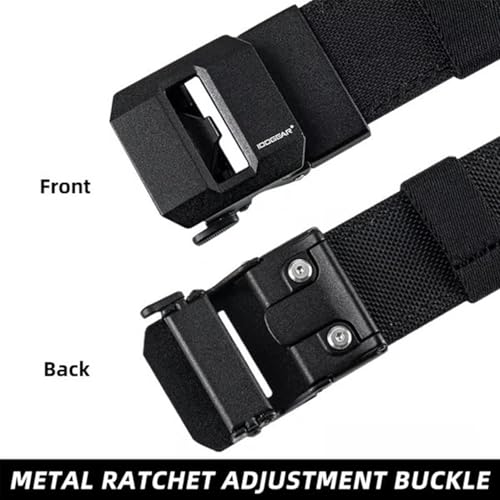 EDC Nylon Ratchet Belt for Men Tactical Automatic Buckle 1.5 Inch Heavy Duty Stretch Belt Adjustable Work Outdoor CCW3