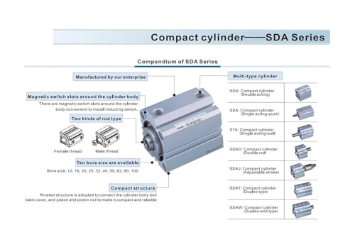 Vérin compact STA63 ressort de traction pour serrage pneumatique