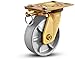 Shepherd OS Series 8" Diameter Steel Wheel Swivel Caster with Swivel Lock, 6-5/16" Length x 4-1/2" Width Plate, 1750 lbs Capacity, Yellow Dichromate Finish