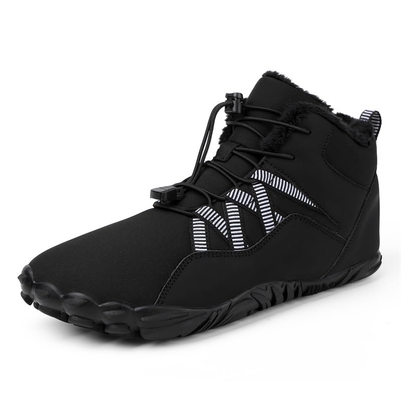 Botas de Senderismo Invierno for Hombre, Botas Nieve cálidas con Drop Cero, Zapatillas Impermeables Puntera Ancha for y Caminatas al Aire Libre, Unisex(Black,EU 40)