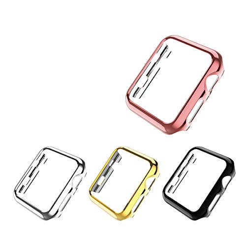 Leotop Compatible with Apple Watch Case 44mm 40mm,Super Thin PC Plated Bumper Protector Shiny Cover Lightweight Shell Shockproof Frame Accessories Compatible iWatch Series 6 5 4 SE (4 Color Pack,40mm) Leotop Compatible with Apple Watch Case 44mm 40mm,Super Thin PC Plated Bumper Protector Shiny Cover Lightweight Shell Shockproof Frame Accessories Compatible iWatch Series 6 5 4 SE (4 Color Pack,40mm)