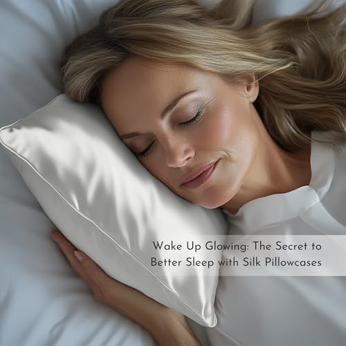 Taies d'oreiller soie pure mûrier 19 momme respirante anti-plis crème - 3