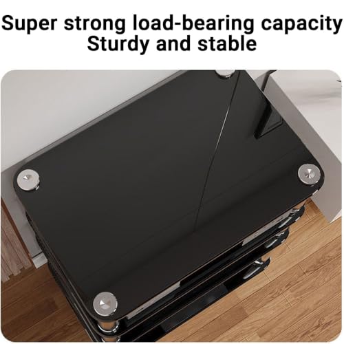 Soporte Rack Hi-Fi para tocadiscos en vidrio templado negro mate 3