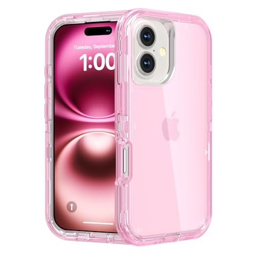 Follaroma for iPhone 16 Plus Case, Shockproof, Light Pink