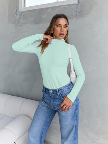 Image of Trendy Queen Women's Turtleneck Long Sleeve Shirts Basic Underwear Tops Winter Clothes 2026