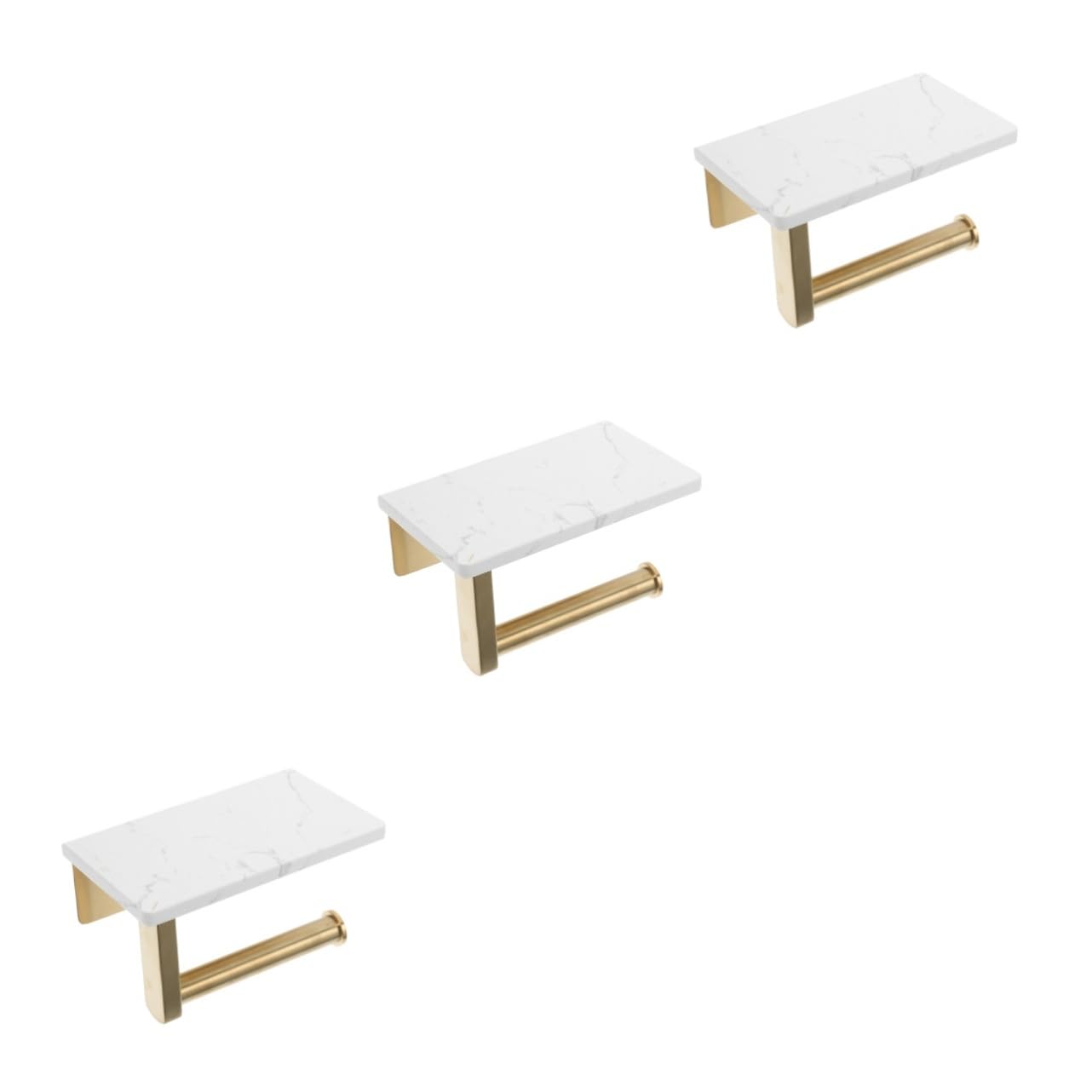 MAGICLULU 3 Piezas Estante De Rollo De Papel Soporte De Tejido De Pared Toallero De Cocina Colgador De Papel Higiénico Dispensador De Papel Higienico Estante para Telefono Acero Inoxidable