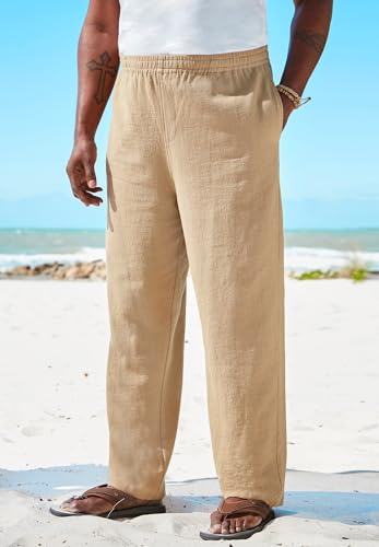 KingSize Men's Big & Tall Elastic Waist Gauze Cotton Pants4