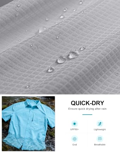 Image of G Gradual Men's Fishing Shirts with Zipper Pockets UPF 50+ Lightweight Cool Short Sleeve Button Down Shirts for Men Hiking