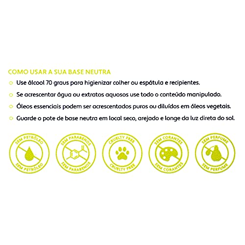 Creme Base Neutra para Óleos Essenciais e Massagem Natural e Vegano