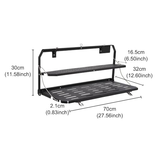 JSCARLIFE Tailgate Table, Tailgate Table Folding 2-Tier Rear Camping Cargo Storage Shelf for 2018-2022 J-eep Wrangler JL - Image 2