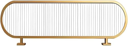 SYzTcN1 Privacy Screen Panel For Dining Areas, Striped Matte Glass Restaurant Countertop Screen Partition(Gold,90x30cm)