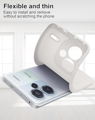 Image of DIZORO Compatible with Mi Redmi Note 13 Pro Plus 5G Back Cover with Upgraded Square Edges for Camera Protection Shockproof Flexible Matte Liquid Silicone Mobile Phone Case (Stone Grey)