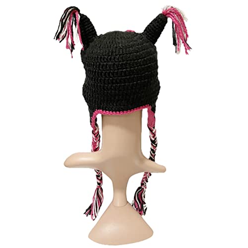 BIBITIME Handmade Knit Owl Bird Hat Crochet Tassel Eyes Ears Braid Earflap Beanie Cap4