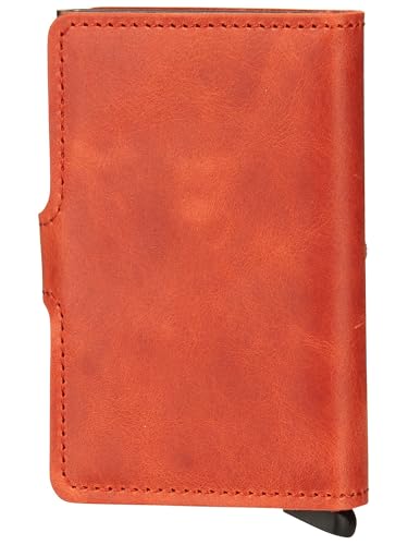 Image of SECRID - Men Mini Wallet Genuine Vintage Leather RFID Safe Card Case for max 10 cards (Orange)