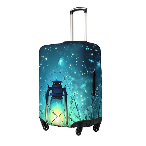 Fireflies And Lantern Elastic Travel Luggage Cover, Washable Spandex Suitcase Protector, Anti-Scratch Fits 18-32 Inch2