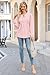 OUGES Womens Maternity Nursing Tops Tie Front Crew Neck Long Sleeve Breastfeeding Shirts Hidden Zipper Business Casual Fall Outfits Pregnancy Must Haves Work Clothes Office Blouse 2025(Pink,L)