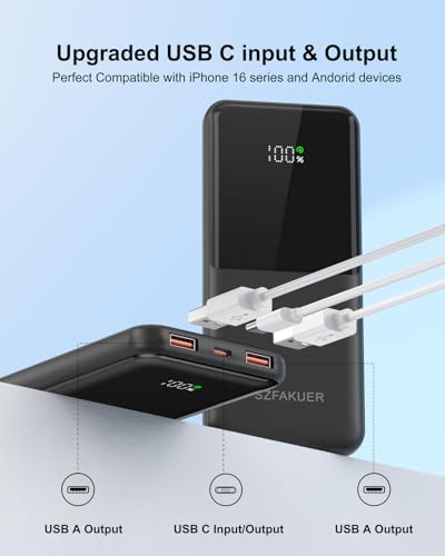Portable Charger,Slim 10000mAh Power Bank,22.5W USB-C Fast Charging Battery Pack Compatible with iPhone 17/16/15/14/13/12 Pro Samsung Galaxy, iPad, AirPods, Android Tablets (Black) - Image 5